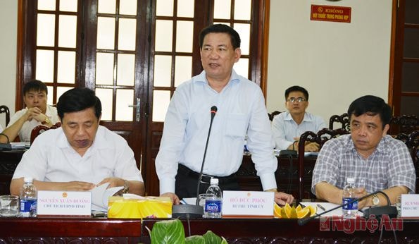 Đồng chí Hồ Đức Phớc - Bí thư Tỉnh uỷ phát biểu