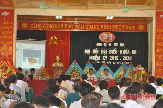 Quang cảnh Đại hội đại biêu Đảng bộ xã Yên Tĩnh nhiệm kỳ 2015-2020