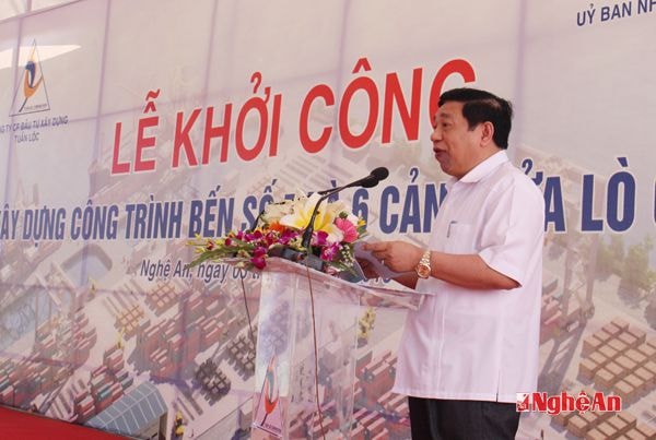 Đồng chí Nguyễn Xuân Đường phát biểu tại Lễ khởi công