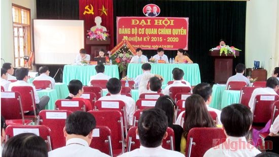 Toàn cảnh Đại hội đảng bộ  cơ quan chính quyền huyện Thanh Chương.