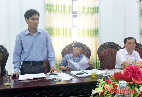 Ông Nguyễn Kế Kiên- trưởng Đài PTTH Quỳ Châu phát biểu mong mỏi được báo định hướng tuyên truyền cho các cộng tác viên đài huyện