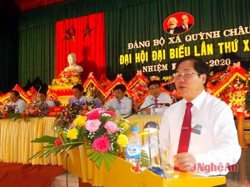 Đồng chí Lê Thành Nhân- Phó Bí thư TT Huyện ủy- Chủ tịch HĐND huyện phát biểu chỉ đạo tại đại hội