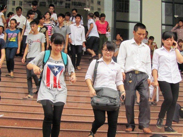 Sự hài lòng của sinh viên với chương trình đào tạo là một tiêu chí bắt buộc để công nhận trường đại học đạt chuẩn quốc gia. Ảnh: Vietnam+
