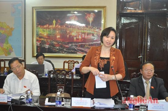 Bà Cao Thị Xuân - Ủy viên Thường trực HĐ dân tộc QH phát biêu chất vấn giám sát