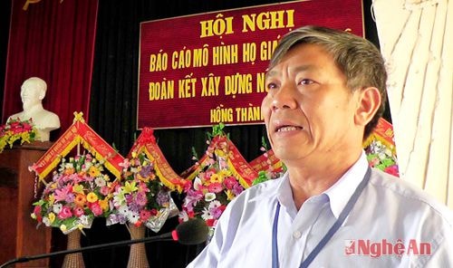 Ông Nguyễn Văn Tịch - Bí thư đảng ủy xã Hồng Thanh phát biểu