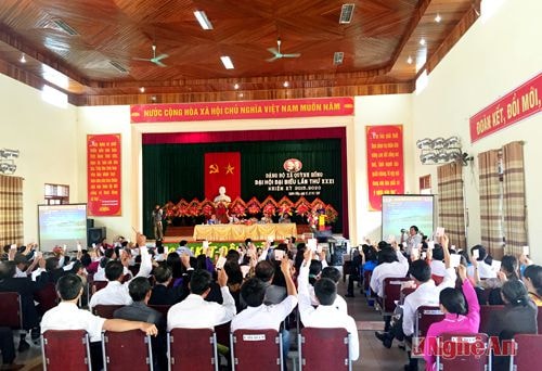 Các đại biểu tham dự đại hội nhất trí thông qua biểu quyết