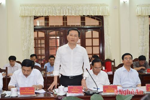 Đồng chí Lê Quang Huy- Phó Bí thư Tỉnh ủy phát biểu