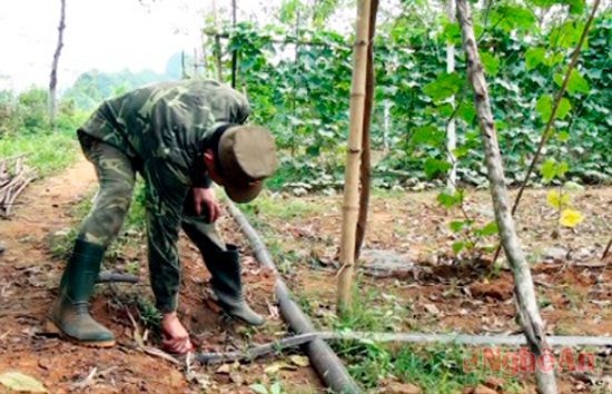 Chỉ cần một thao tác điều chỉnh van, nước được tưới cho cả cánh đồng.