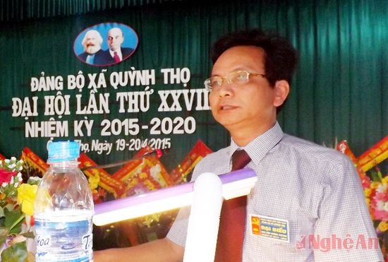 Đồng chí Hoàng Danh Lai- Phó bí thư- Chủ tịch UBND huyện Quỳnh Lưu dự và phát biểu chỉ đạo tại đai hội
