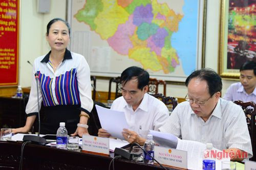 Đồng chí Đinh Thị Lệ Thanh - Phó Chủ tịch UBND tỉnh đồng tình với kiến nghị tăng mức khen thưởng, động viên các tập thể, cá nhân thực hiện tốt công tác DS-KHHGĐ