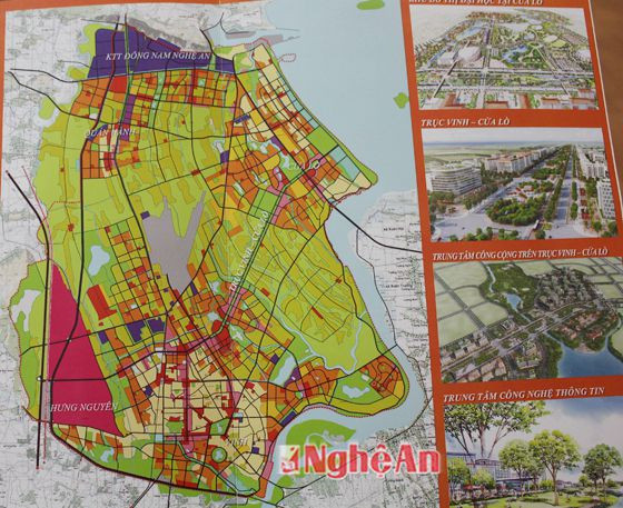 Ranh giới  thành phố Vinh theo qui hoạch mở rộng