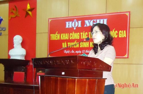  Bà Nguyễn Thị Kim Chi –tỉnh ủy viên GĐ Sở Giáo dục và Đào tạo khai mạc hội nghị