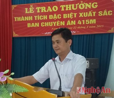 Đồng chí Thái Thanh Quý phát biểu tại buổi trao thưởng (ảnh Minh Giang)