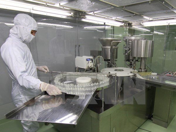 Dây chuyền sản xuất vắcxin tại Công ty vắcxin Pasteur Đà Lạt. Ảnh: TTXVN