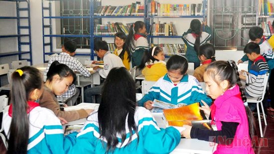 Thư viện khang trang của Trường THCS Nghĩa Đồng (Tân Kỳ).