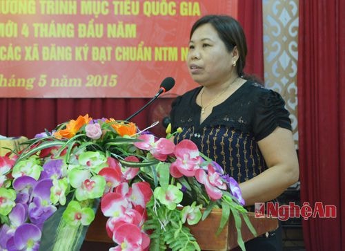 Chủ tịch UBND xã Nghĩa Bình – Nghĩa Đàn phát biểu quyết tâm về địch NTM trong tháng 5/2015.