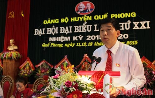 Đồng chí Kha Văn Tám, Phó Bí thư Thường trực Huyện ủy Quế Phong 