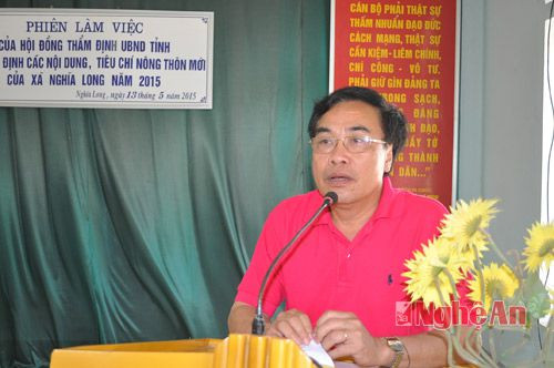 Đồng chí Vi Lưu Bình - Phó Giám đốc Sở Nông nghiệp PTNT tỉnh kết luận nội dung thẩm định