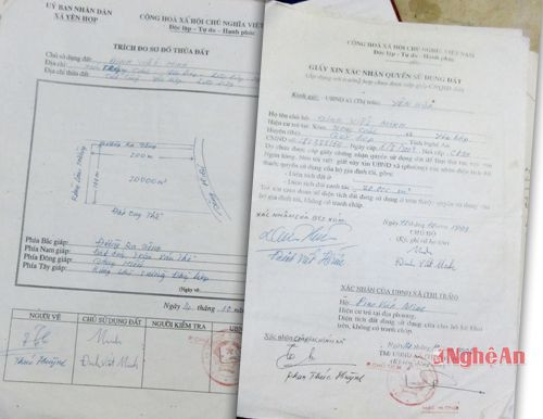 Các loại giấy tờ quyền sử dụng đất do chính quyền xã Yên Hợp xác nhận cho người dân đã bị UBND huyện Quỳ Hợp bãi bỏ.