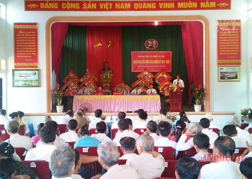 Toàn cảnh Đại hội Đảng bộ xã Diễn Lâm (Diễn Châu) khóa XXXI nhiệm kỳ 2015-2020