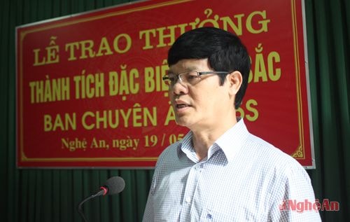 Đồng chí Lê Xuân Đại, Phó Chủ tịch UBND tỉnh phát biểu tại buổi lễ