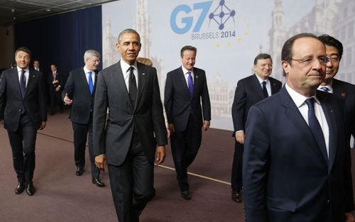 Tổng thống Mỹ Barack Obama dự Hội nghị thượng đỉnh G7 năm 2014 (Nguồn AP).