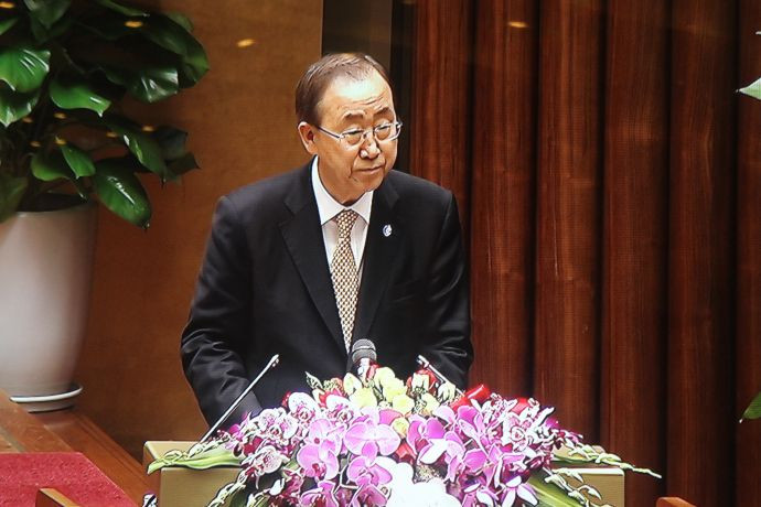 Tổng thư ký Ban Ki-moon trong chuyến thăm Việt Nam. 