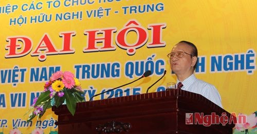 Đồng chí Bùi Hồng Phúc - Nguyên đại sứ Việt Nam tại Trung Quốc, Phó chủ tịch Hội Hữu nghị Việt – Trung Việt Nam đánh giá cao những hoạt động của Hội trong nhiệm kỳ VI