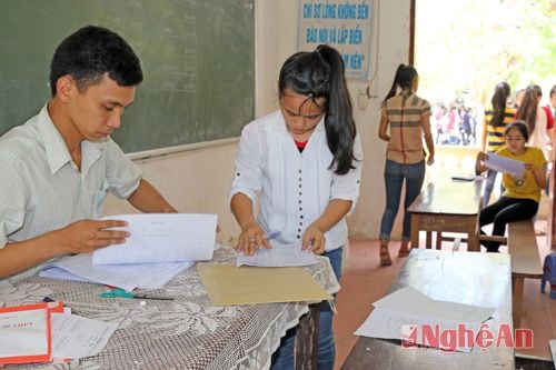 Những thủ tục cuối cùng ở phòng thi