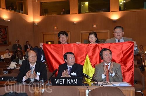 Đoàn Việt Nam vui mừng khi Langbiang được UNESCO công nhận là Khu dự trữ sinh quyển thế giới tại phiên họp ngày 9/6 tại trụ sở UNESCO, Paris.