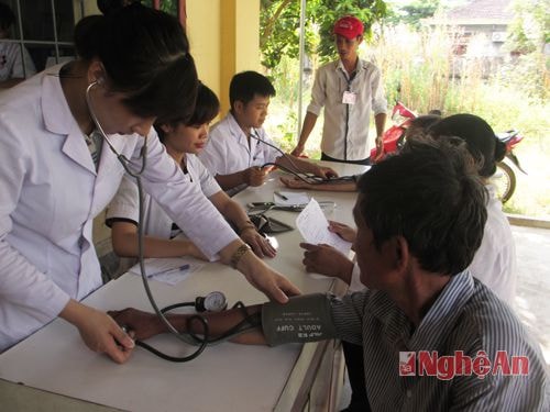 Đo huyết áp cho bệnh nhân