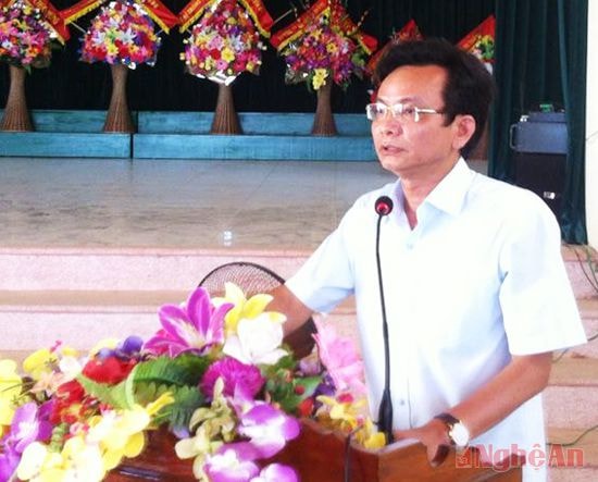 Ông Hoàng Danh Lai - Chủ tịch UBND huyện phát biểu