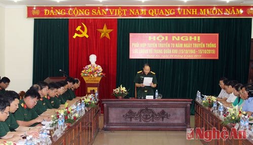 Quang cảnh hội nghị phối hợp tuyên truyền.