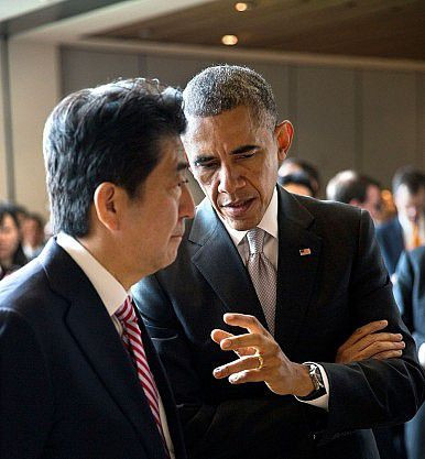 ​ Tổng thống Mỹ Barack Obama và Thủ tướng Nhật Bản Shinzo Abe. Ảnh: Nhà Trắng.