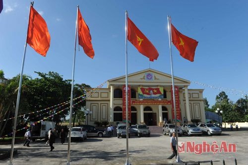 Trung tâm văn hóa huyện Hưng Nguyên -  nơi diễn ra đại hội