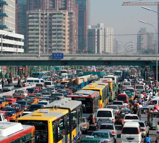 Tắc nghẽn giao thông trầm trọng ở Bắc Kinh - Ảnh: ImagineChina