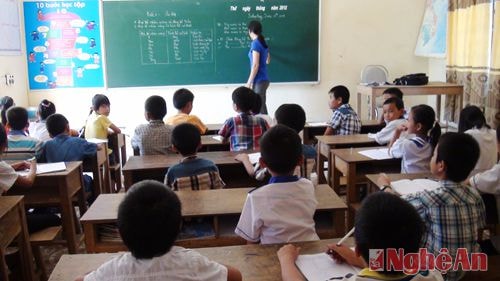  Một buổi học tiếng anh ở trường THCS Lĩnh Sơn