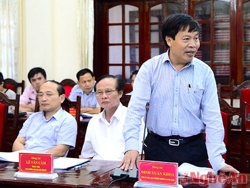 Đồng chí Đinh Xuân Khoa - Hiệu trưởng Đại học Vinh cho rằng cần tăng cường phân hoá đào tạo để khai thác hiệu quả nguồn nhân lực