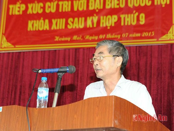 Ông Nguyễn Bá Minh - Chủ tịch hội cựu chiến binh phát biểu