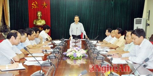 Đồng chí Lê Quang Huy- Phó Bí thư Tỉnh ủy kết luận tại buổi làm việc