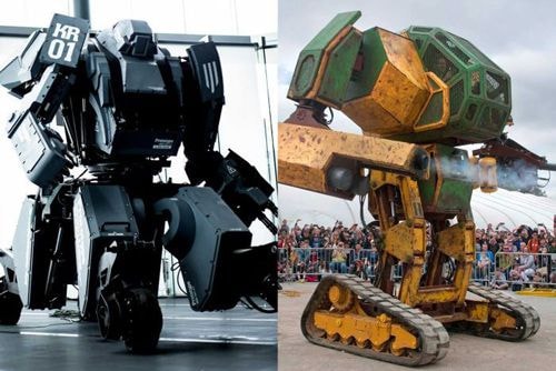  Robot của Suidobashi (trái) và robot MegaBots Mark II. Ảnh: Suidobashi Heavy Industry/MegaBots