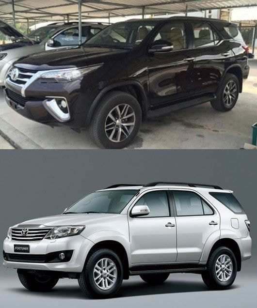 Không còn bảo thủ như trước kia, thiết kế của Toyota Fortuner 2016 (ảnh trên) mượt mà và bóng bẩy hơn nhiều so với người tiền nhiệm.