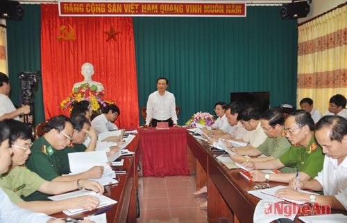 Đồng chí Lê Quang Huy- Phó bí thư tỉnh ủy đề nghị các ngành trong khối nội chính