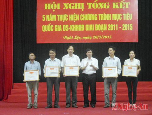  Các tập thể được UBND huyện Nghi Lộc tặng bằng khen về công tác dân số giai đoạn 2010 - 2015