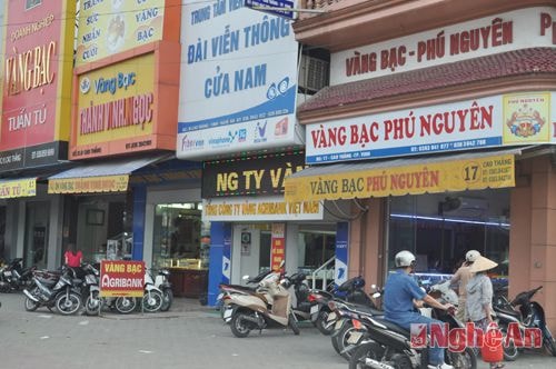 Các  tiệm vàng trên địa bàn TP.Vinh vắng khách