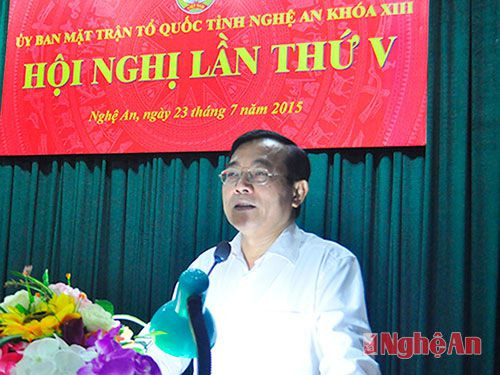 Ông Nguyễn Văn Huy - Chủ tịch Ủy ban MTTQ tỉnh phát biểu khai mạc Hội nghị