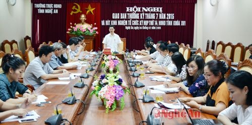 Đồng chí Nguyễn Xuân Sơn- Phó Chủ tịch HĐND tỉnh phát biểu kết luận tại buổi làm việc