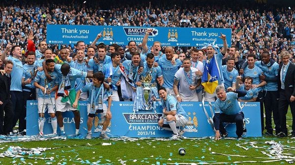 Manchester City vô địch Ngoại hạng Anh mùa giải 2013 - 2014. Ảnh: Internet