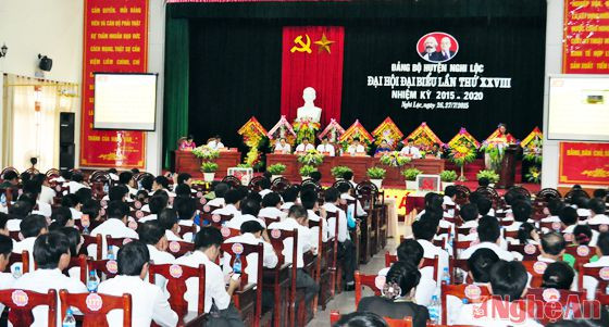 Toàn cảnh Đại hội Đảng bộ huyện Nghi Lộc lần thứ XXVIII, nhiệm kỳ 2015 - 2020