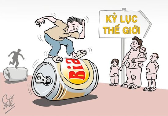 Kỷ lục thế giới về... uống bia!Tranh minh họa: Internet